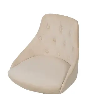 Desk Chair Velvet Beige PARRISH