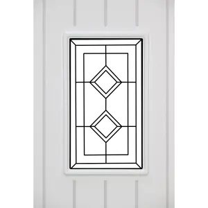 Fortia Curral Frosted Glazed White LH External Front Door set, (H)2085mm (W)920mm