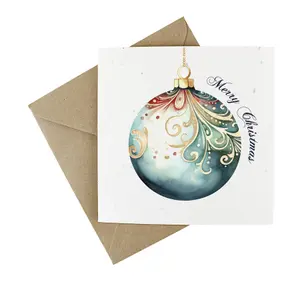 Easy Eco Wildflower Christmas Bauble Cards - Eco-friendly and Plantable - Pack of 10