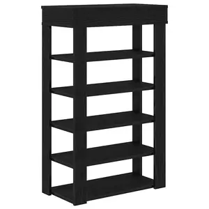 Berkfield Shoe Rack Black 60x30x98 cm Engineered Wood