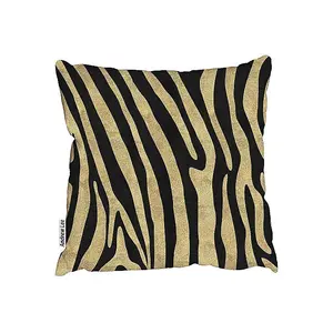 Zebra stripes in gold glitter (Outdoor Cushion) / 60cm x 60cm