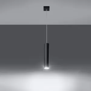 Lagos Steel Black 1 Light Classic Pendant Ceiling Light