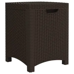 Berkfield Garden Storage Box 39x39x46 cm PP Rattan Brown