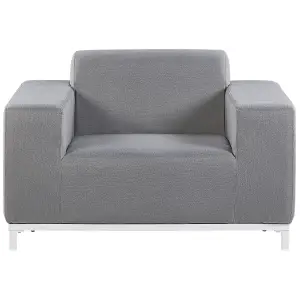 Set of 2 Garden Armchairs ROVIGO Fabric Grey