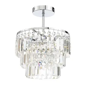 Corozal IP44 Rated Glass Crystal Chandelier Feature Ceiling Light