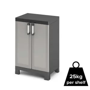 Form Links 2 shelf Black & grey Short Utility Storage cabinet