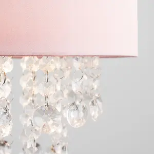 ValueLights Jesmond Acrylic Jewel Effect Droplet Pink Ceiling Pendant Light Shade