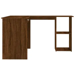 Berkfield Corner Desk Brown Oak 120x140x75 cm Engineered Wood