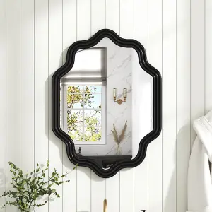 Metal Decorative Wall Mounted Shatterproof Mirror with Black Frame