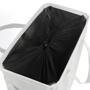 45L Slim Laundry Basket with Handles White