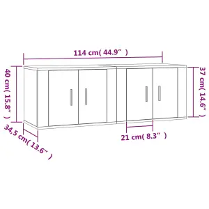 Berkfield Wall-mounted TV Cabinets 2 pcs High Gloss White 57x34.5x40 cm