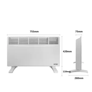 AMOS Smart Wi-Fi Control 2000W Convector Heater - White