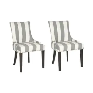 Baumgarten Upholstered Dining Chair (Set of 2) Grey/Bone