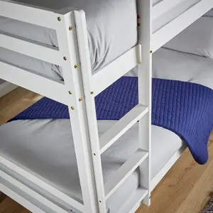 Home Source Hendon Children's Wooden Single Bunk Bed White