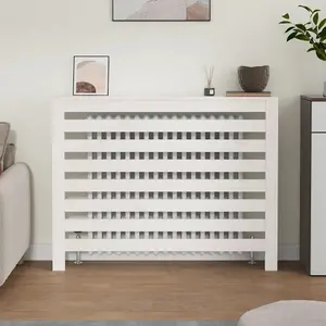 Berkfield Radiator Cover White 108.5x19x84 cm Solid Wood Pine