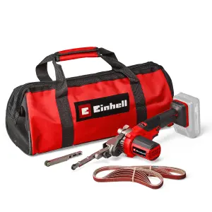 Einhell Cordless Belt File Sander 18V PXC Includes Belts And Einhell Tool Bag Power X-Change TE-BF 18 Li-Solo - Body Only