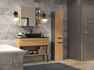 Nel IV Bathroom Cabinet Antracite Artisan Oak