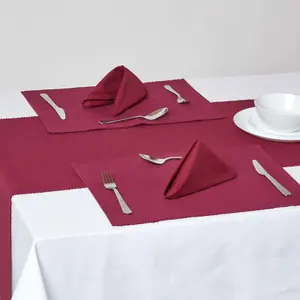 Homescapes Cotton Plain Plum Pack of 2 Placemats