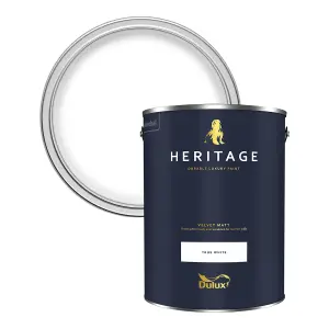 Dulux Heritage White Velvet matt Emulsion paint, 5L