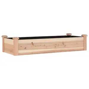 Berkfield Garden Raised Bed with Liner 120x45x25 cm Solid Wood Fir