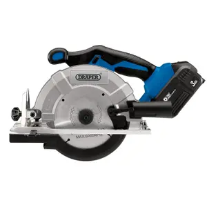 Draper  D20 20V Brushless Circular Saw, 1 x 3.0Ah Battery, 1 x Fast Charger 00594