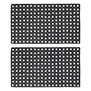 JVL Contract Rondo Rubber Ring Scraper Doormat, 50x10cm, Pack of 2