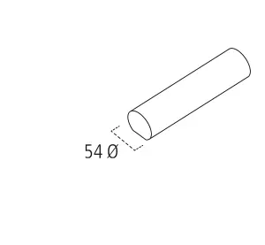 Pine Rounded Handrail Mopstick Wall Rail (L)3.6m (D) 54mm