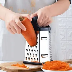 New 9" Stainless Steel Grater Handle Cheese Vegetables Kitchen Utensil 6 Sided