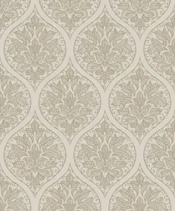 Galerie Emporium Cream Gold Ogee Embossed Wallpaper