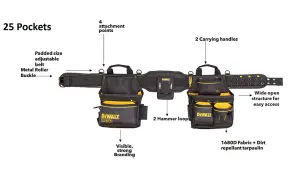 Dewalt DWST40603-1 Heavy Duty Tool Rig Toolbelt Drill Pouch + Brace Suspenders