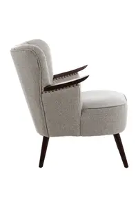 Interiors by Premier Vibrant Taupe Fabric Armchair For Livingrooms, Comfortable Highback Textured Taupe Chair For Bedrooms