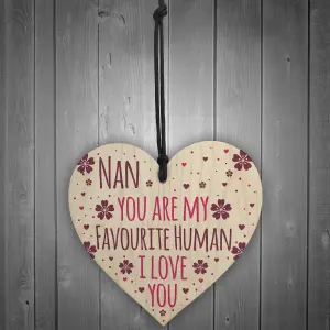 Red Ocean Nan Gift Wooden Heart Nan Birthday Gift Love Sign Nan Birthday Card Mothers Day Gift Keepsake