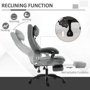 Vinsetto Executive Office Chair with Vibration Massage Pillow USB Power Wheels