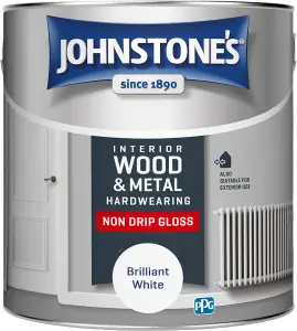 Johnstone's Hardwearing Non Drip Gloss Brilliant White 2.5L