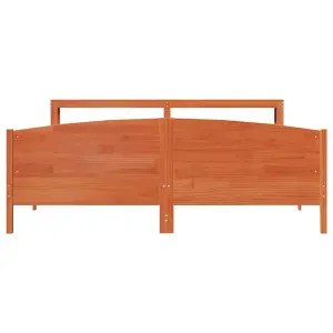 Berkfield Bed Frame without Mattress Wax Brown 180x200 cm Super King Solid Wood Pine