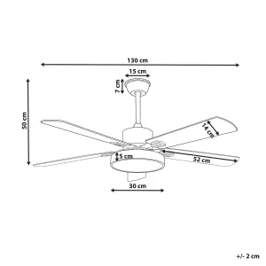 Ceiling Fan with Light Green and Light Wood HOBBLE