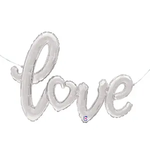 Betallic Love Letters Foil Balloon Silver (One Size)