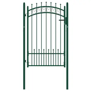 Berkfield Fence Gate with Spikes Steel 100x150 cm Green