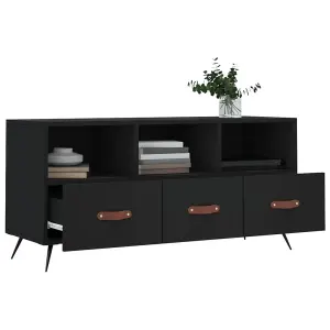 Berkfield TV Cabinet Black 102x36x50 cm Engineered Wood