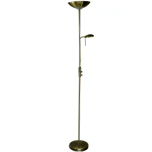 Oypla Brass Mother & Child Floor Standing Uplighter Lamp Reading Light