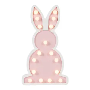 Litecraft Pink Bunny Glow Kids LED Table Lamp