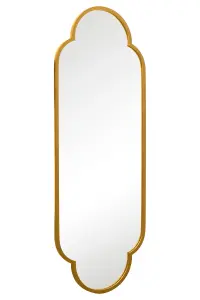 MirrorOutlet The Duplici Gold Metal Framed Double Arched Oval Wall Mirror 170CM X 59M