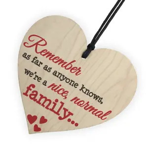 Red Ocean Nice Normal Family Novelty Wooden Hanging Heart Plaque