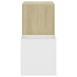 Berkfield Hall Shoe Cabinet White and Sonoma Oak 105x35.5x70 cm Engineered Wood