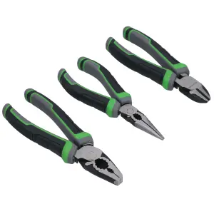 Heavy Duty High Leverage Plier Set Combination Long Nose Side Cutters 3pc