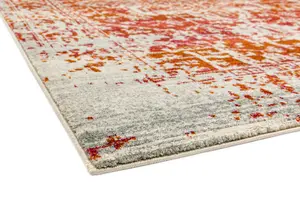 Traditional Orange Rug, Floral Bedroom Rug, Stain Resistant DiningRoom Rug, Easy to Clean Rug-200cm X 290cm