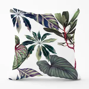 Watercolor Tropical Leaf Outdoor Cushion 45cm x 45cm