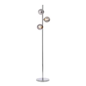 Litecraft Laszlo Chrome 3 Light Floor Lamp