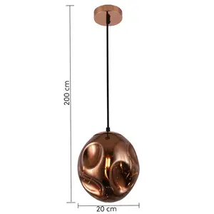 Rowlands 1 - Light Unique/Statement Pendant Rose Gold