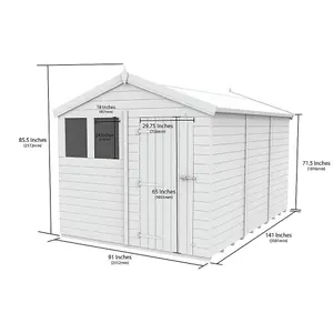 DIY Sheds 8x12 Apex Shed - Single Door Without Windows